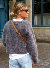 Anna | Vest Dames Oversized Gebreide Cardigan met Gouden Knopen